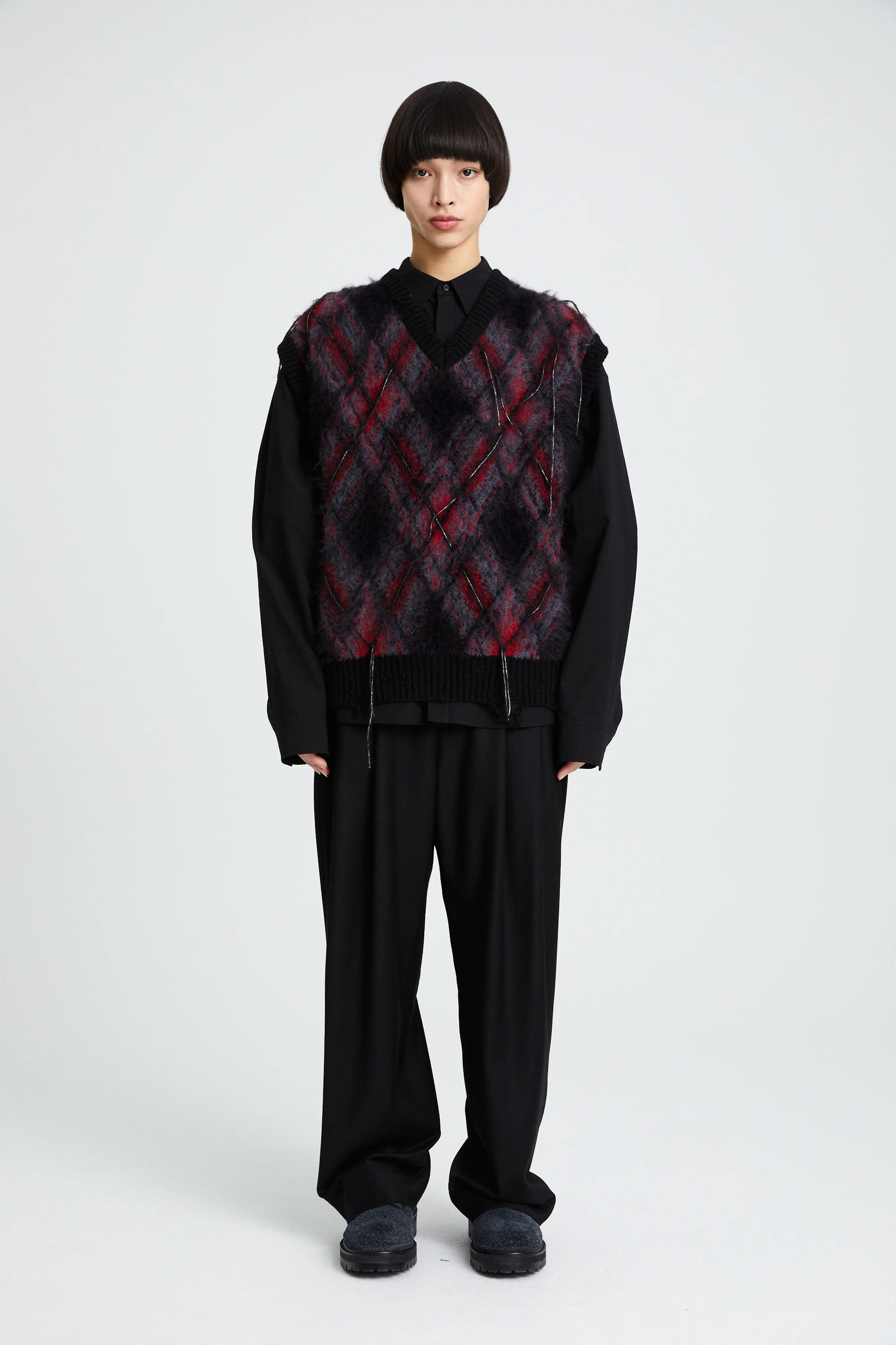 Juun.J Volume V-neck Vest - Red - Image 2