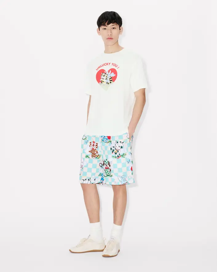 Kenzo Cartoon Elasticated Seersucker Shorts - Aqua - Image 3