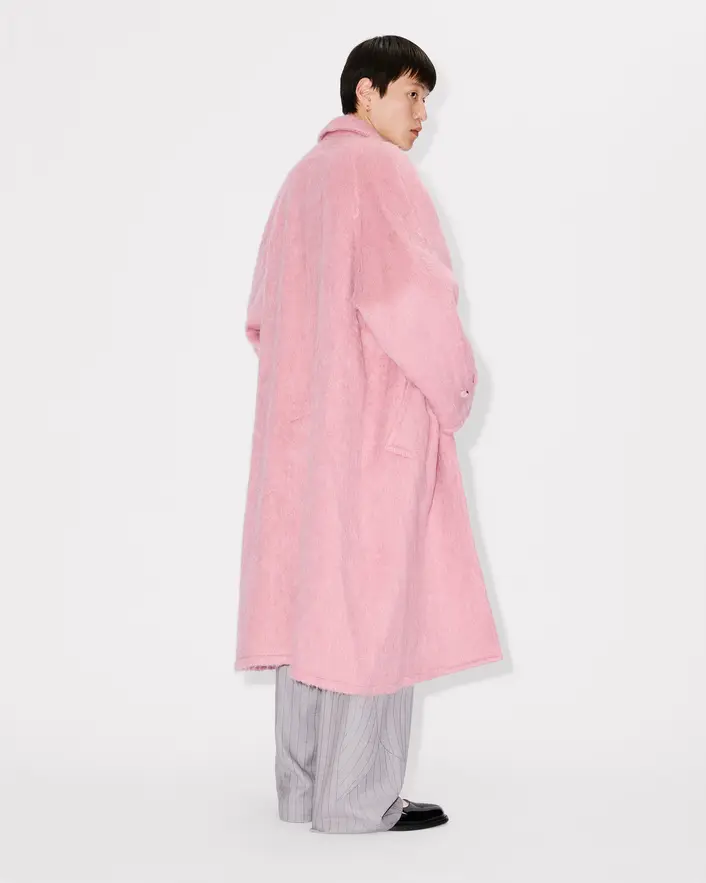 Kenzo Hairy Alpaca Mohair Coat - Rose Pink - Image 2