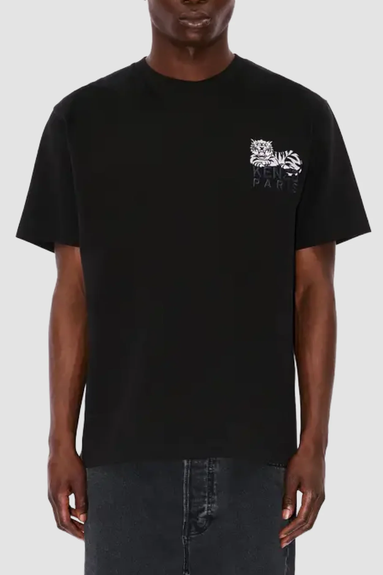 Kenzo Happy Tiger Embroidered Tee - Black