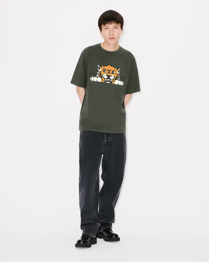 Kenzo Happy Tiger Oversized Tee - Khaki - Image 3