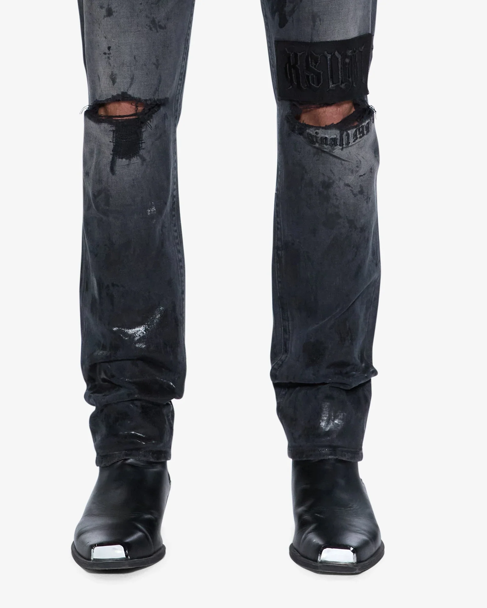 Ksubi Chitch Powder Grey Praying Jeans - Black - Image 4
