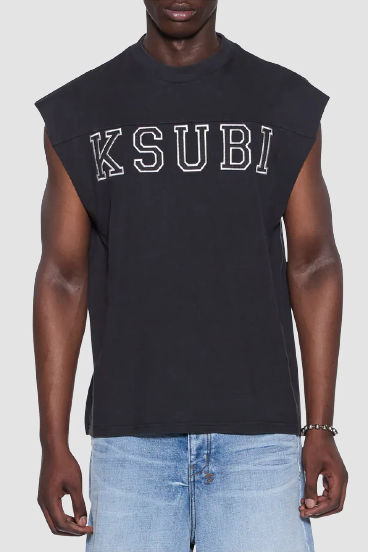 Ksubi Touchdown Ekcess Cut Off Tank - Jet Black
