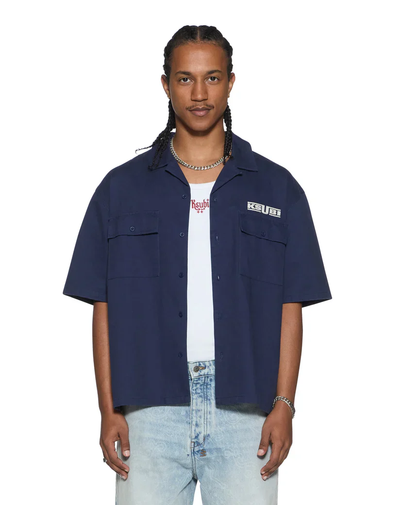Ksubi Zoom Boiler SS Shirt – Navy - Image 3