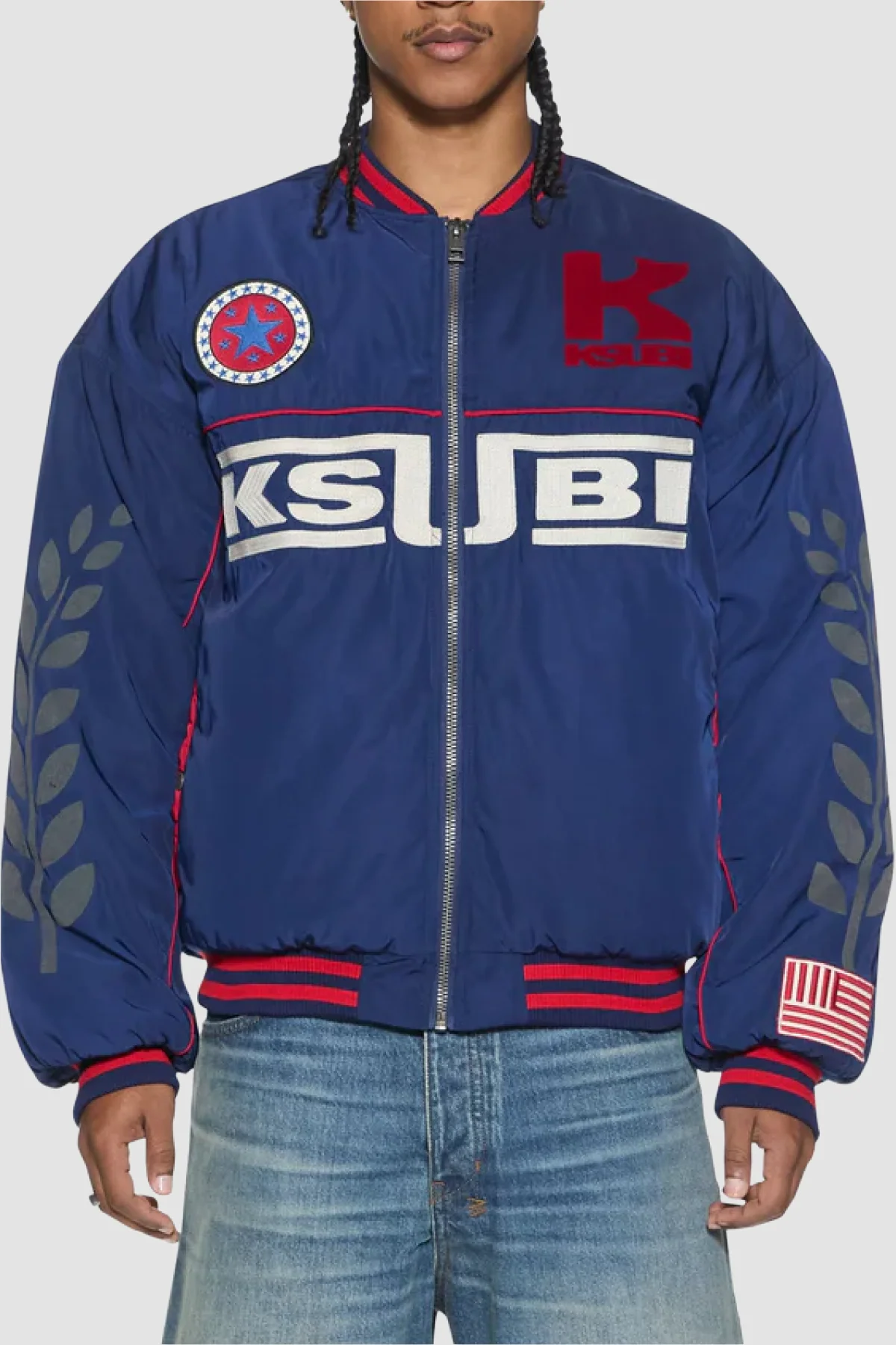 Ksubi Zoom MA-1 Bomber Jacket - Satin Blue