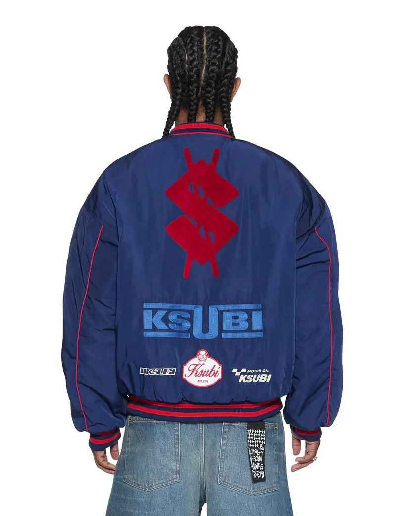 Ksubi Zoom MA-1 Bomber Jacket - Satin Blue - Image 2