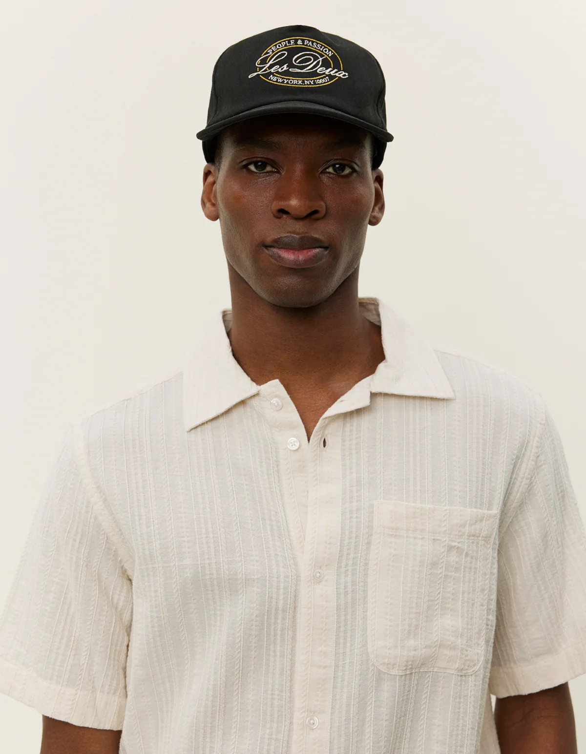 Les Deux Charlie Stripe Structure SS Shirt 2.0 - Ivory - Image 3