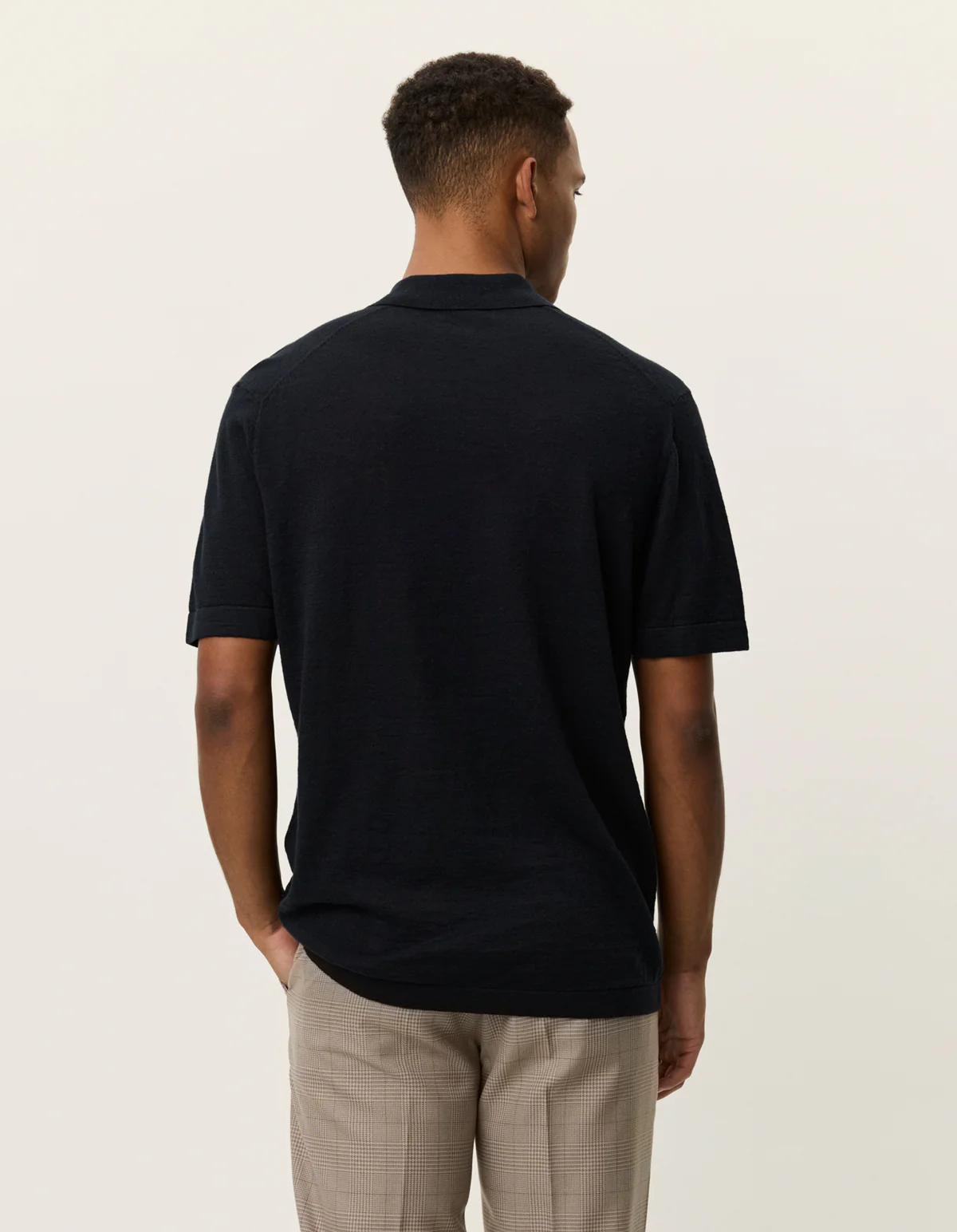 Les Deux Emmanuel Knit Polo - Black - Image 2