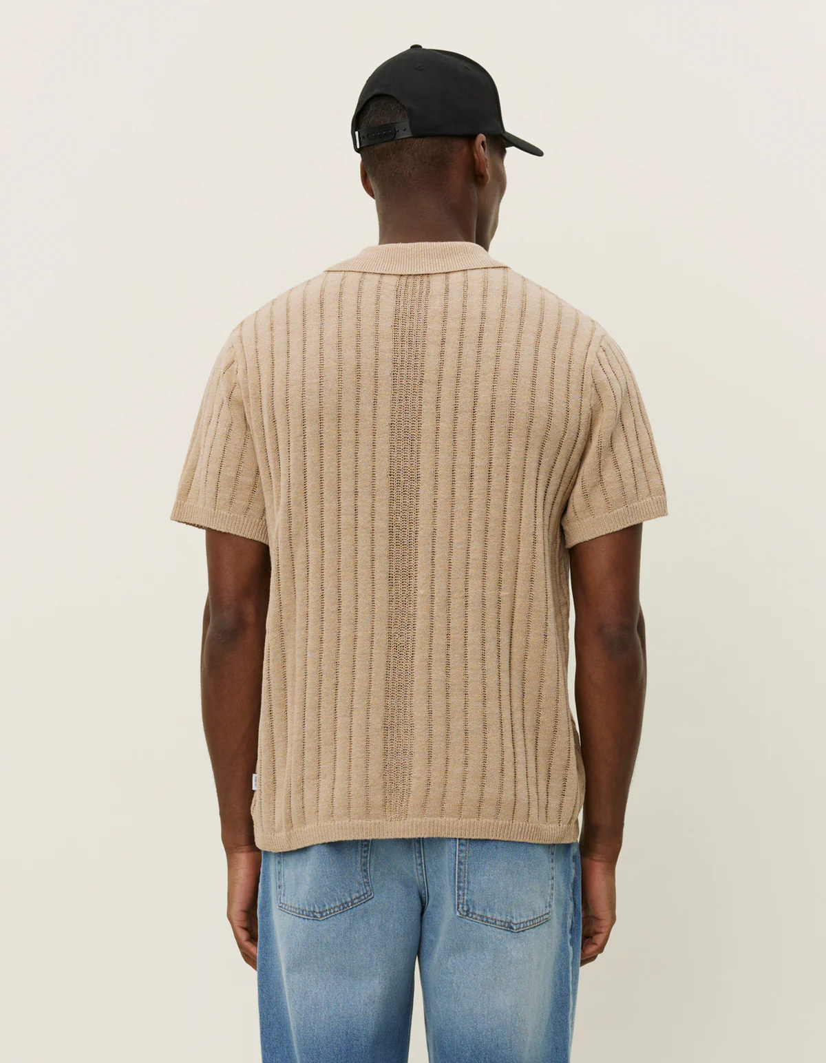 Les Deux Floyd Linen Knitted SS Shirt - Cream - Image 2