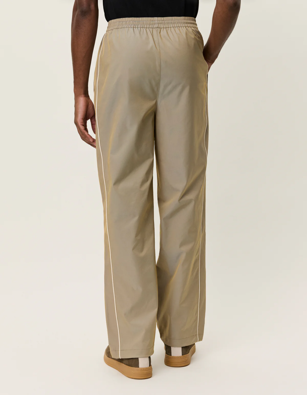 Les Deux Hudson Shiny Track Pants - Sand - Image 2