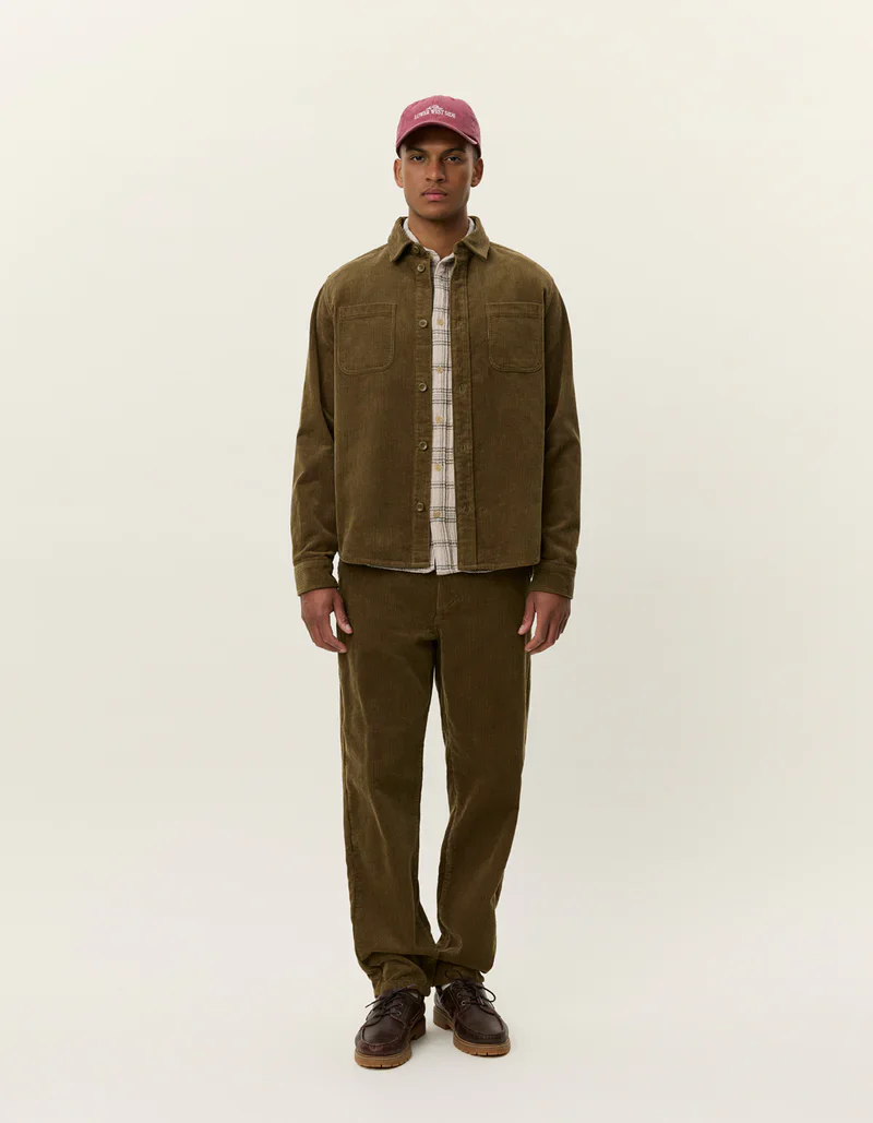 Les Deux Kody Corduroy Shirt - Olive - Image 3