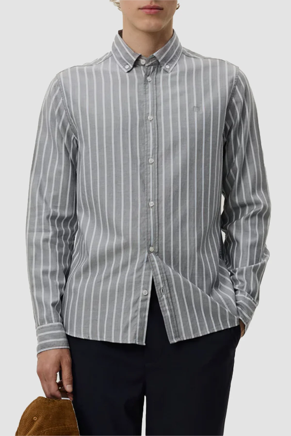 Les Deux Konrad Herringbone Shirt - Grey