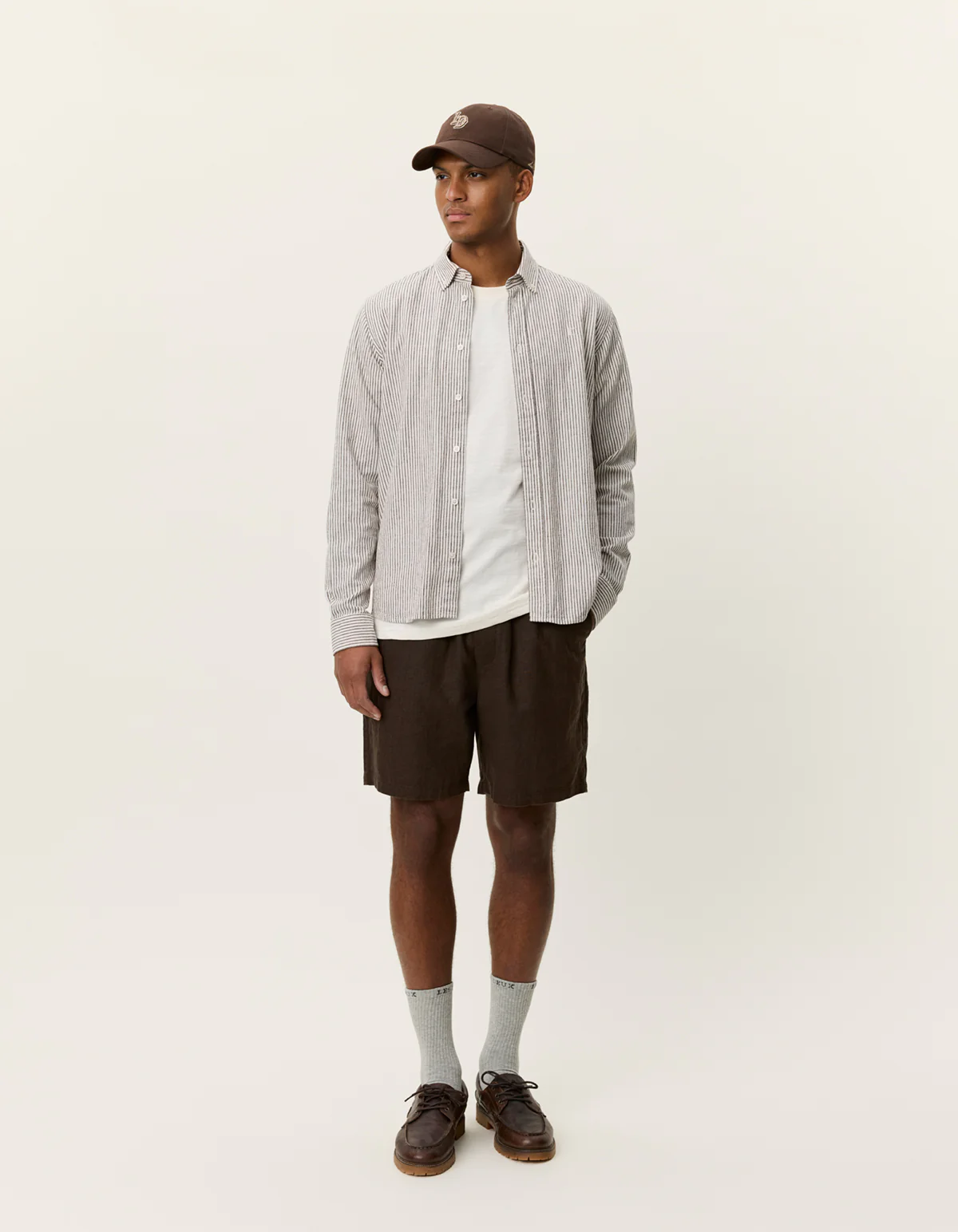 Les Deux Konrad Stripe Shirt - Brown - Image 3