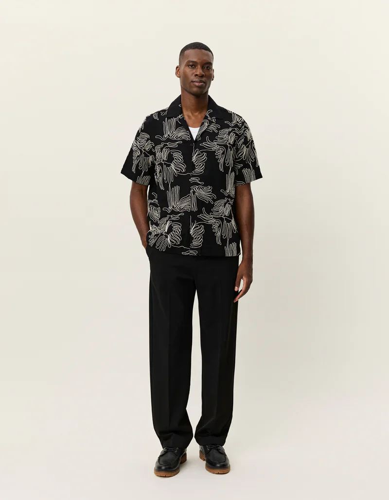 Les Deux Liam AOE Flower Shirt - Black - Image 3