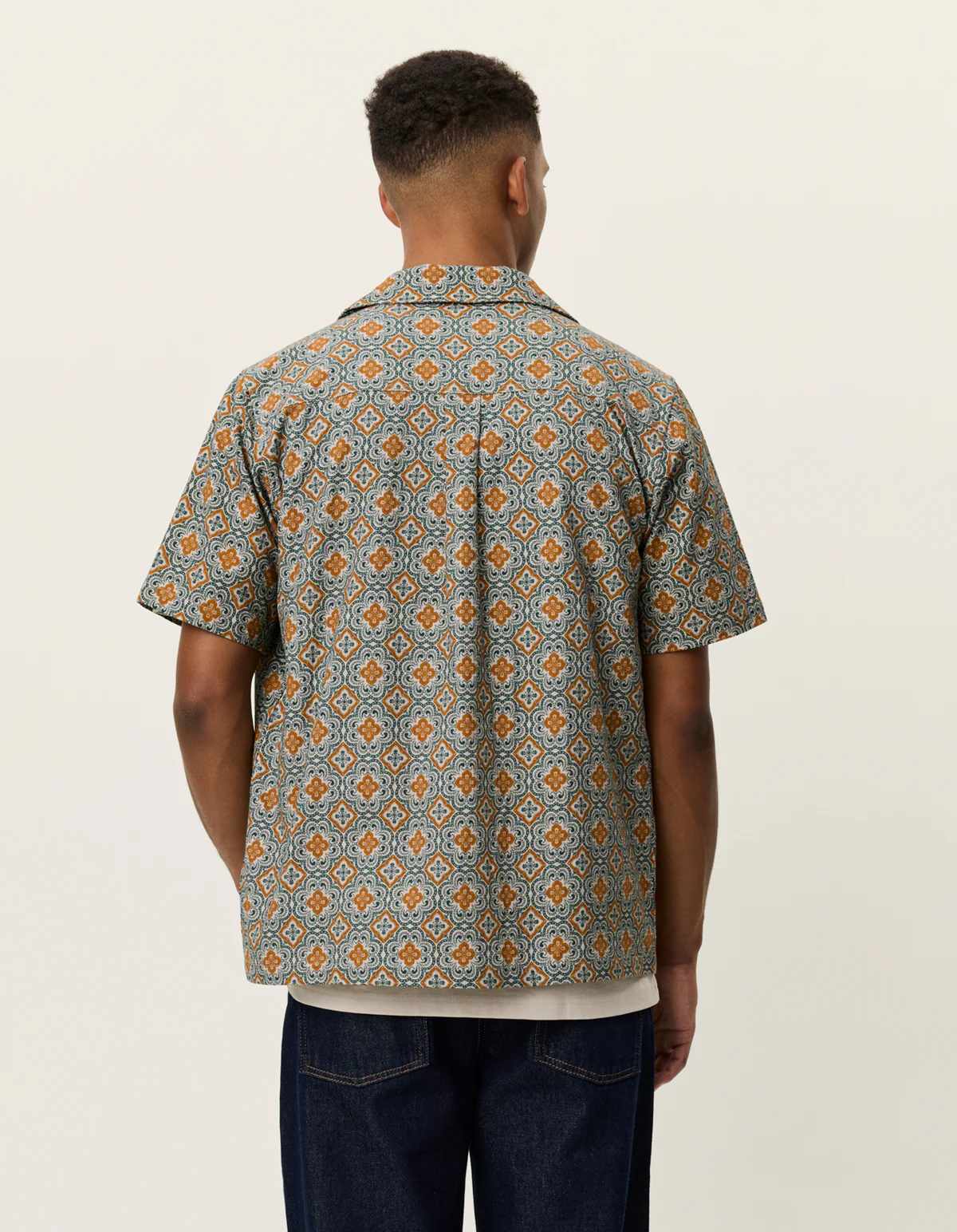 Les Deux Lukas Arabesque AOP Shirt - Green - Image 2