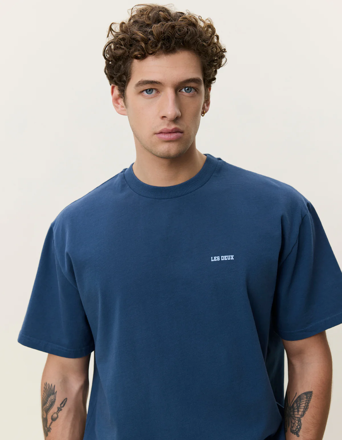 Les Deux Mini Logo Tee - Dark Denim Blue - Image 4
