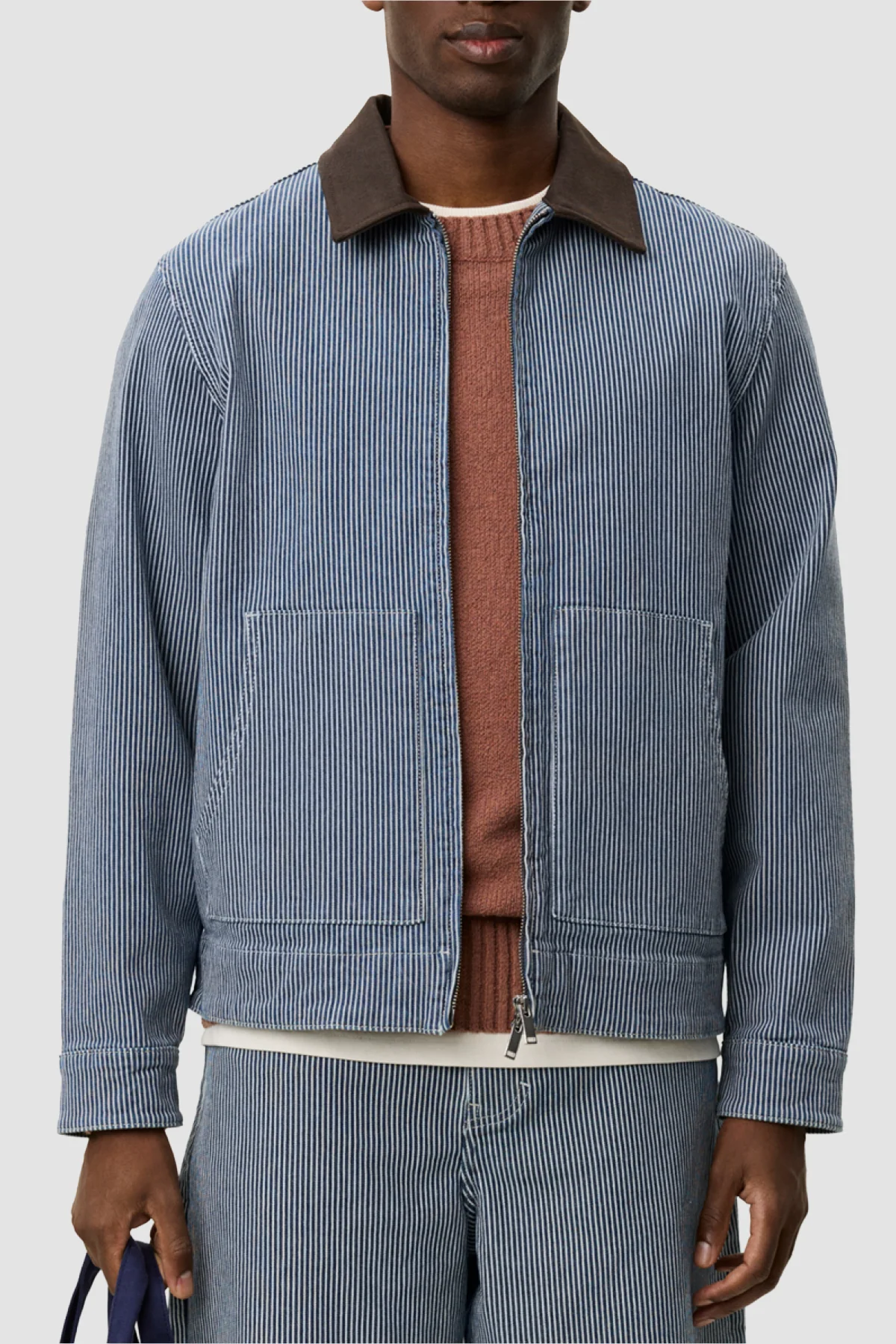 Les Deux Robert Striped Jacket - Dark Navy
