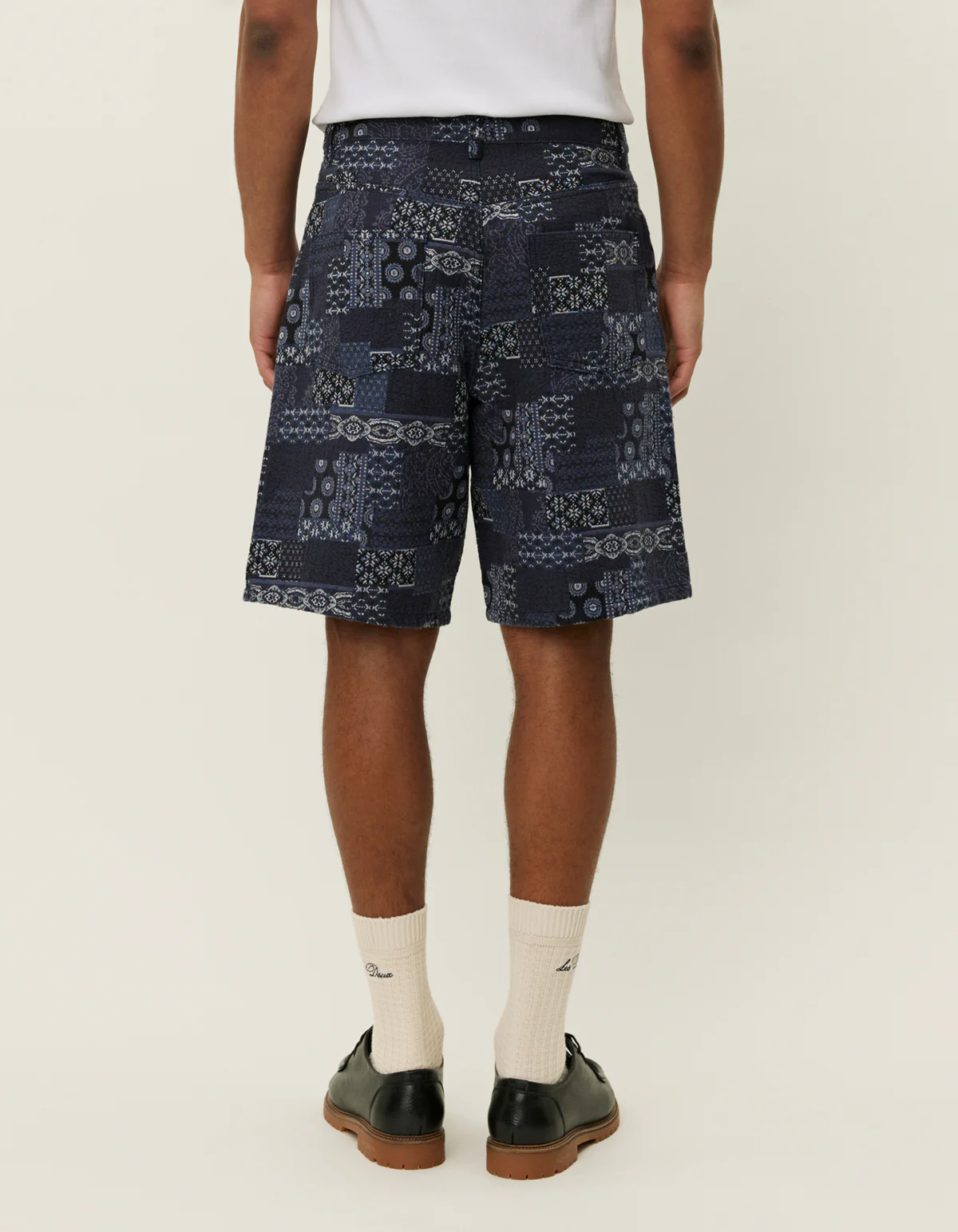 Les Deux Ryder Contrast Jacquard Short - Navy - Image 2
