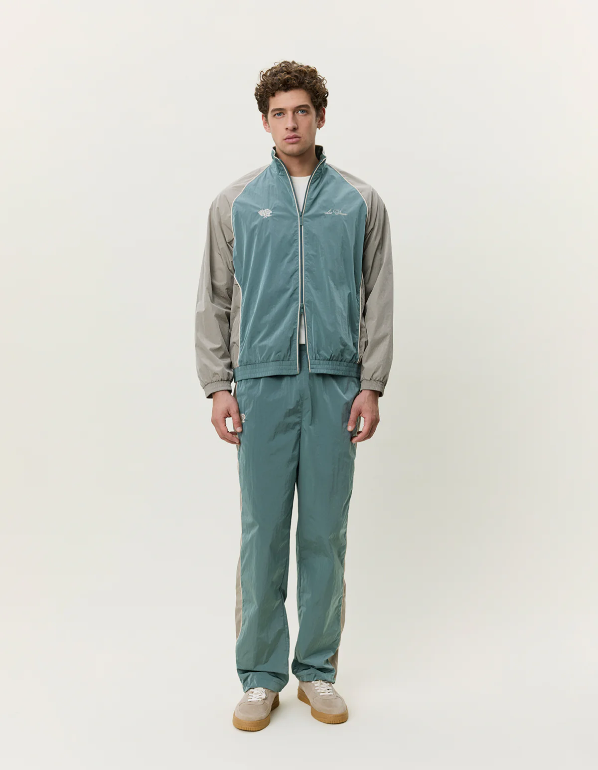 Les Deux Shiny Crisp Track Jacket - Tea Green - Image 3