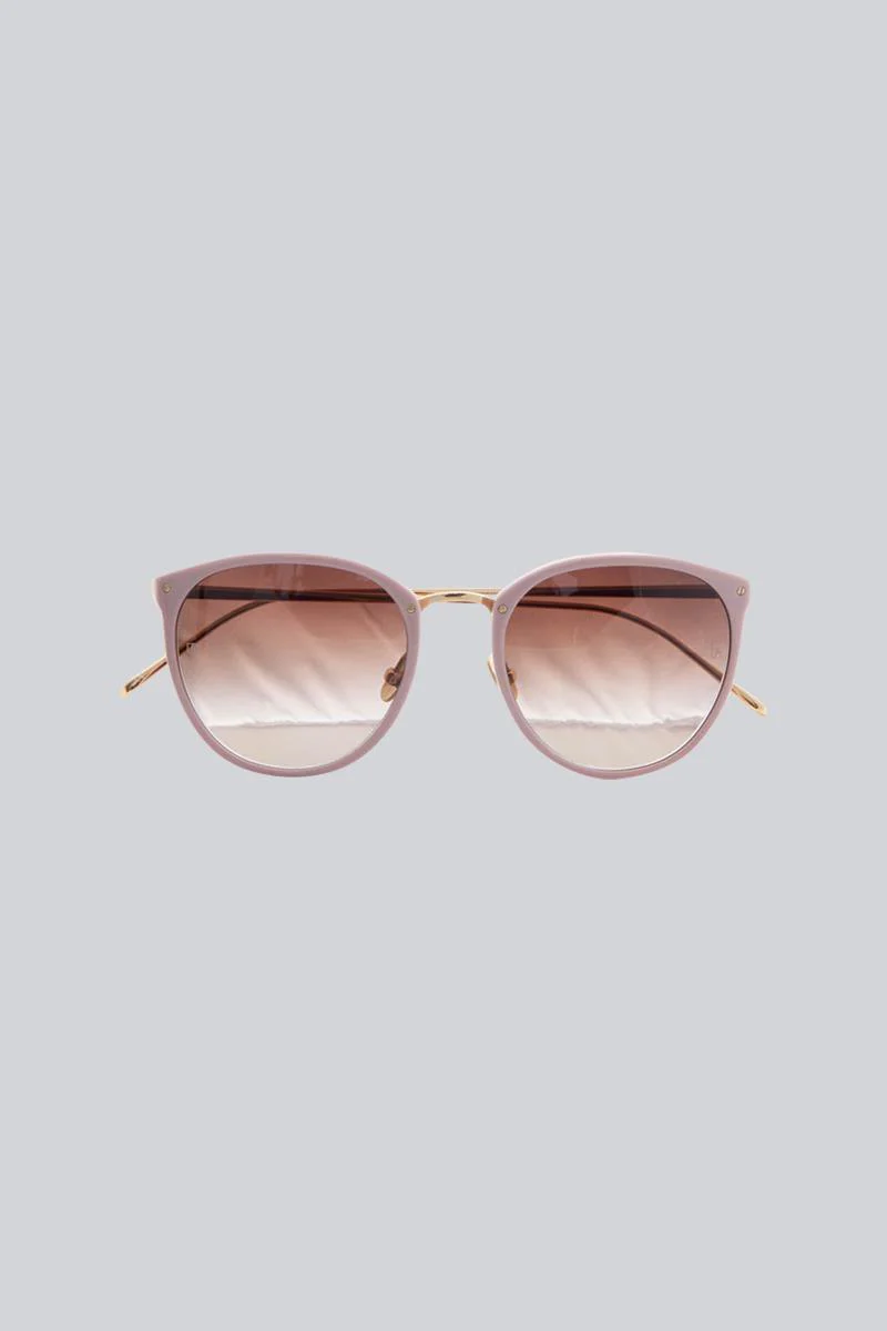 Linda Farrow Oval Eye Sunglass - Pink - Image 5