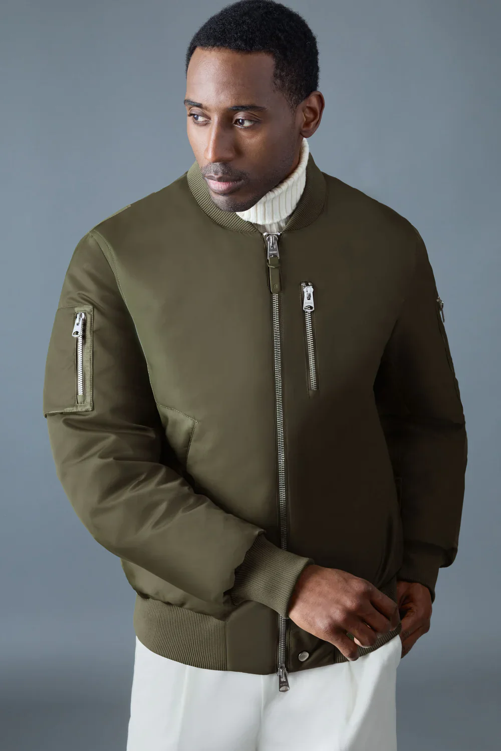 Mackage Mens Down Bomber August - Light Military - Image 6
