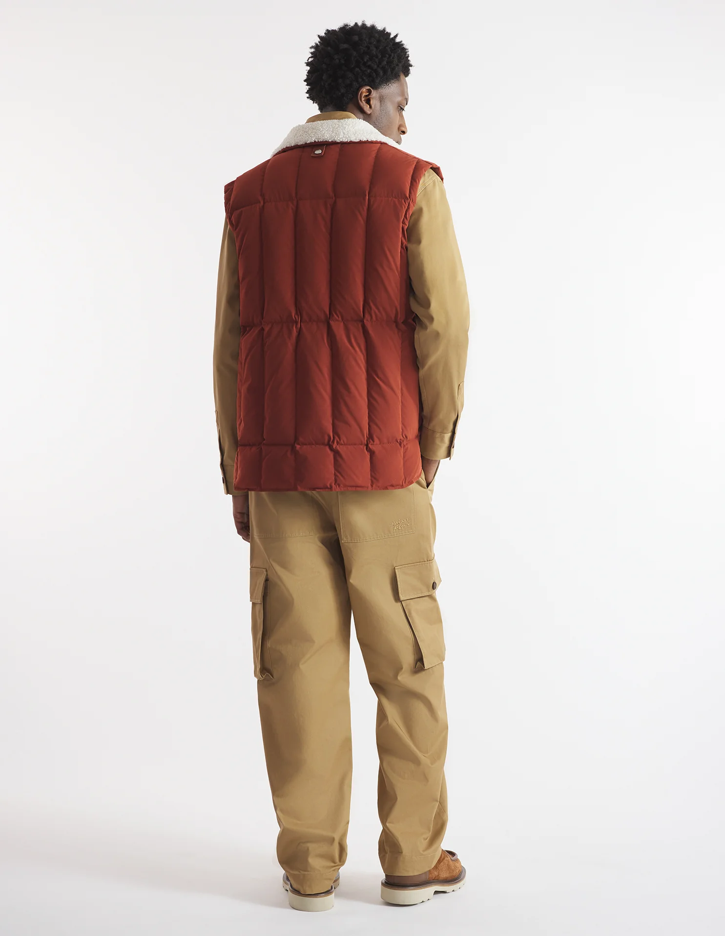 Maison Kitsuné Fleece Collar Vest- Teak - Image 2
