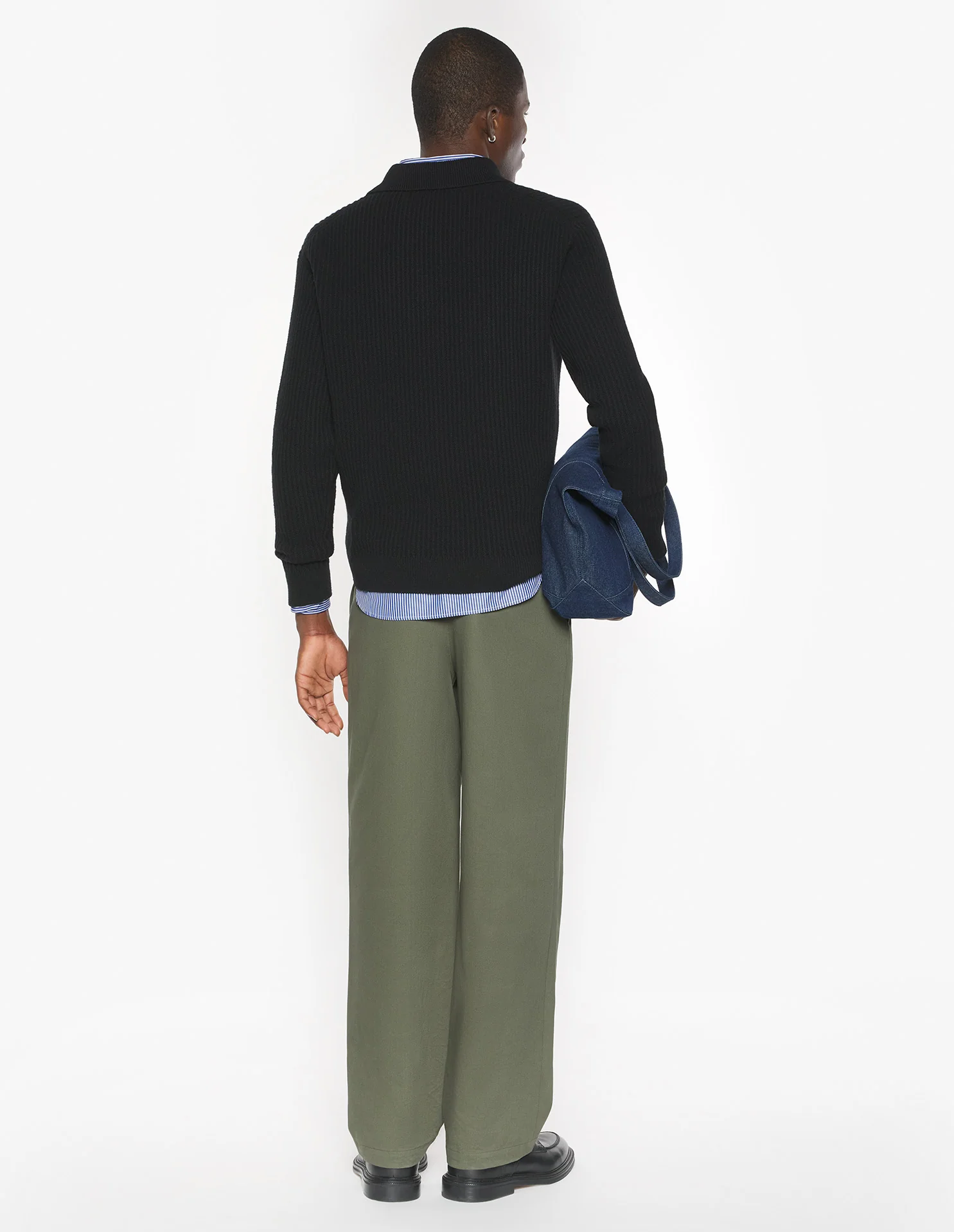 Maison Kitsuné Fox Head L/S Polo Sweater - Black - Image 2