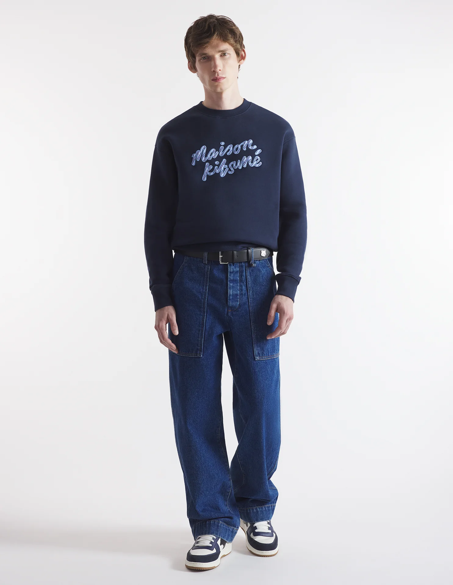 Maison Kitsuné Handwriting Sweater - Navy - Image 2