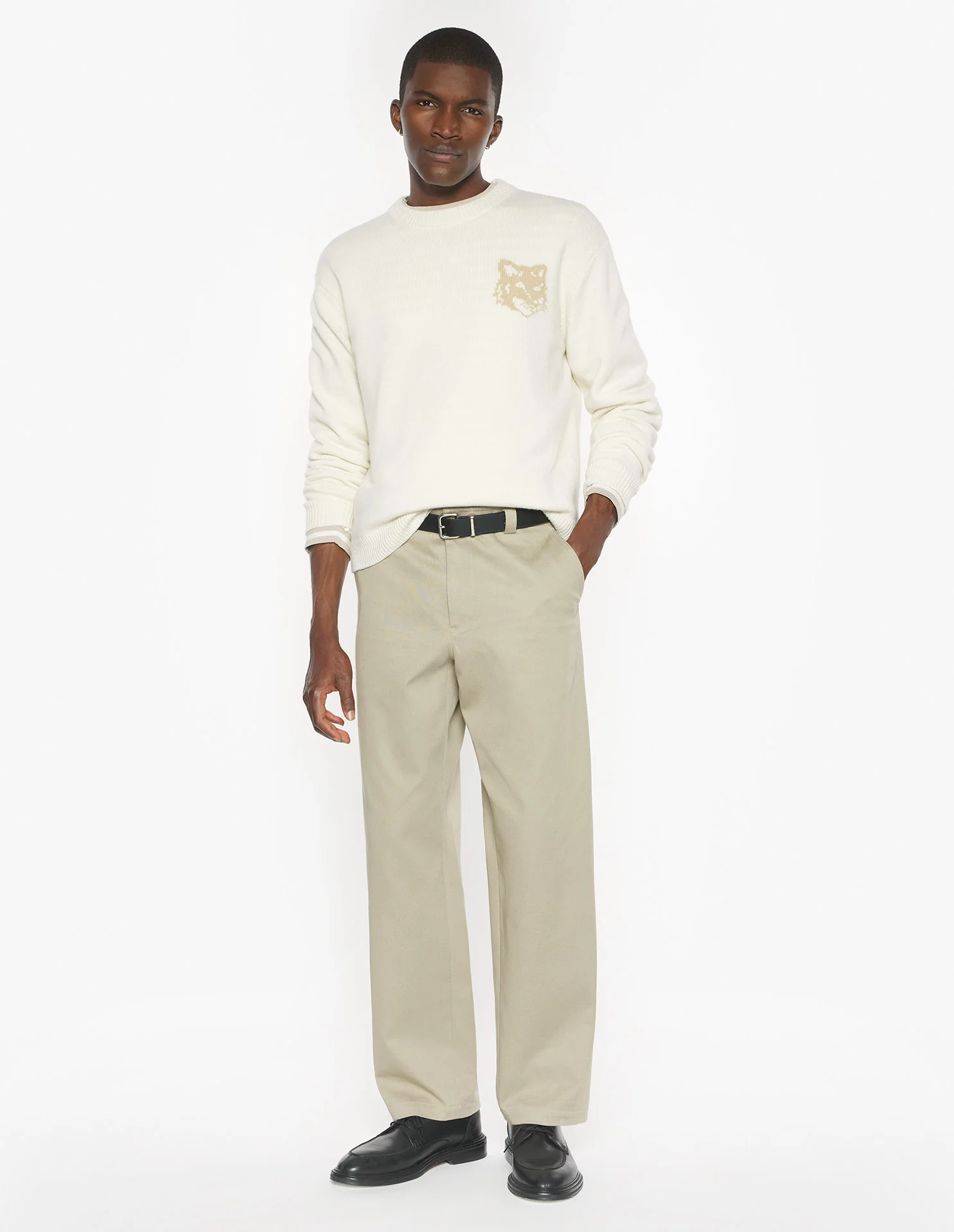 Maison Kitsuné Relaxed Pants - Concrete Beige - Image 3