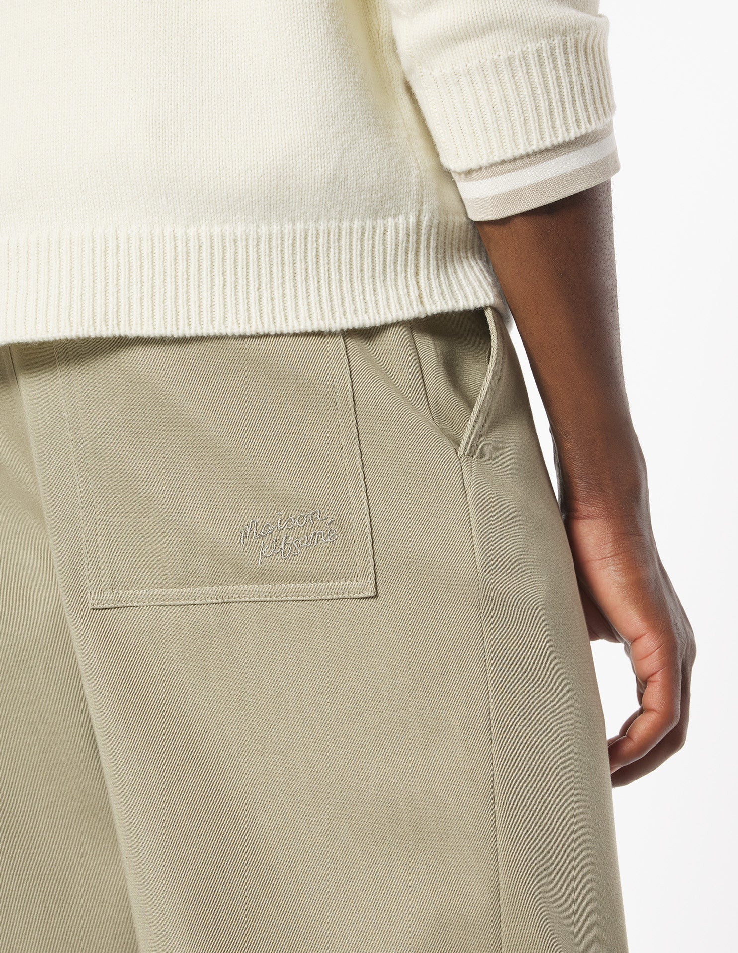 Maison Kitsuné Relaxed Pants - Concrete Beige - Image 4