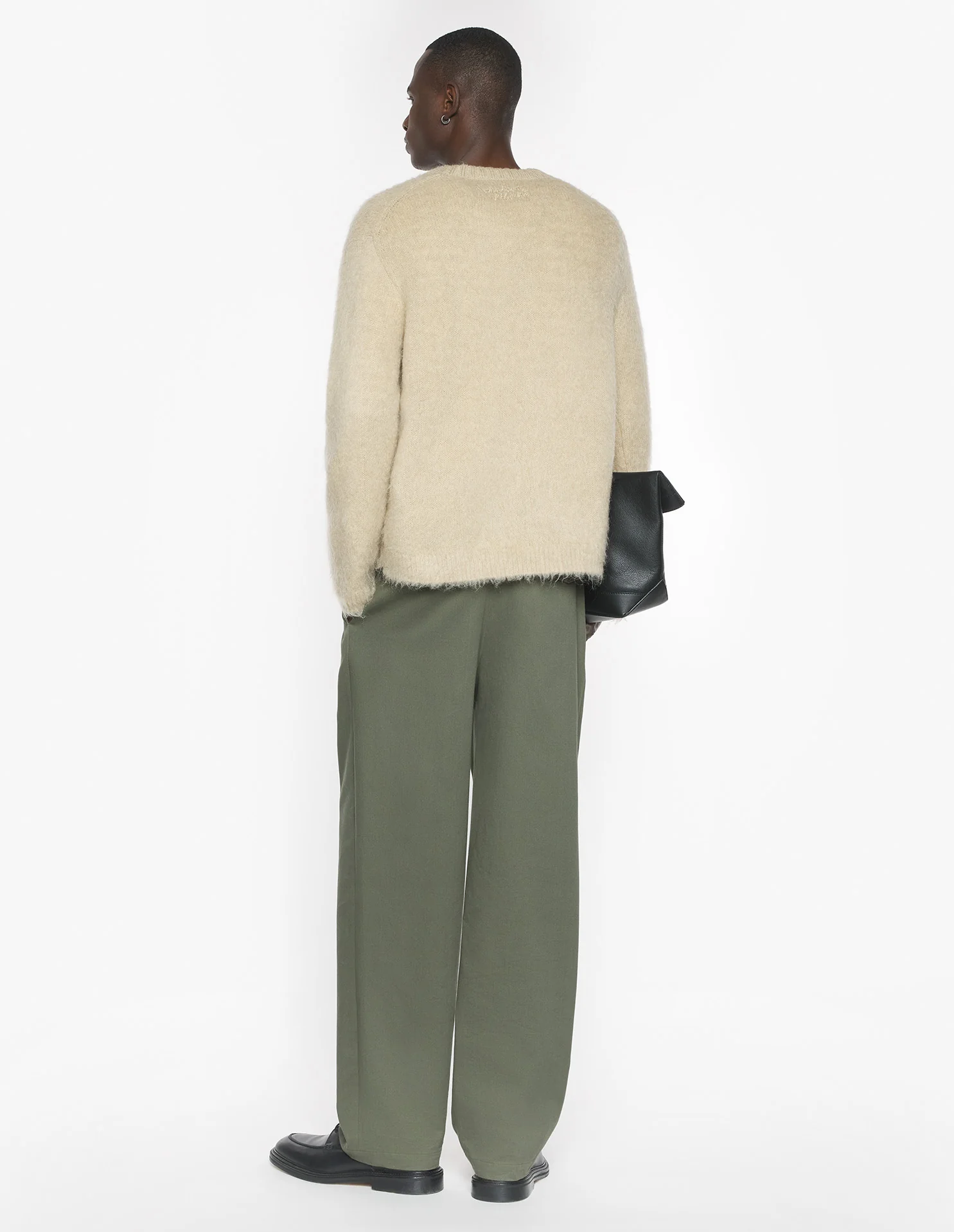 Maison Kitsuné Relaxed Pleated Pants - Dark Khaki - Image 2