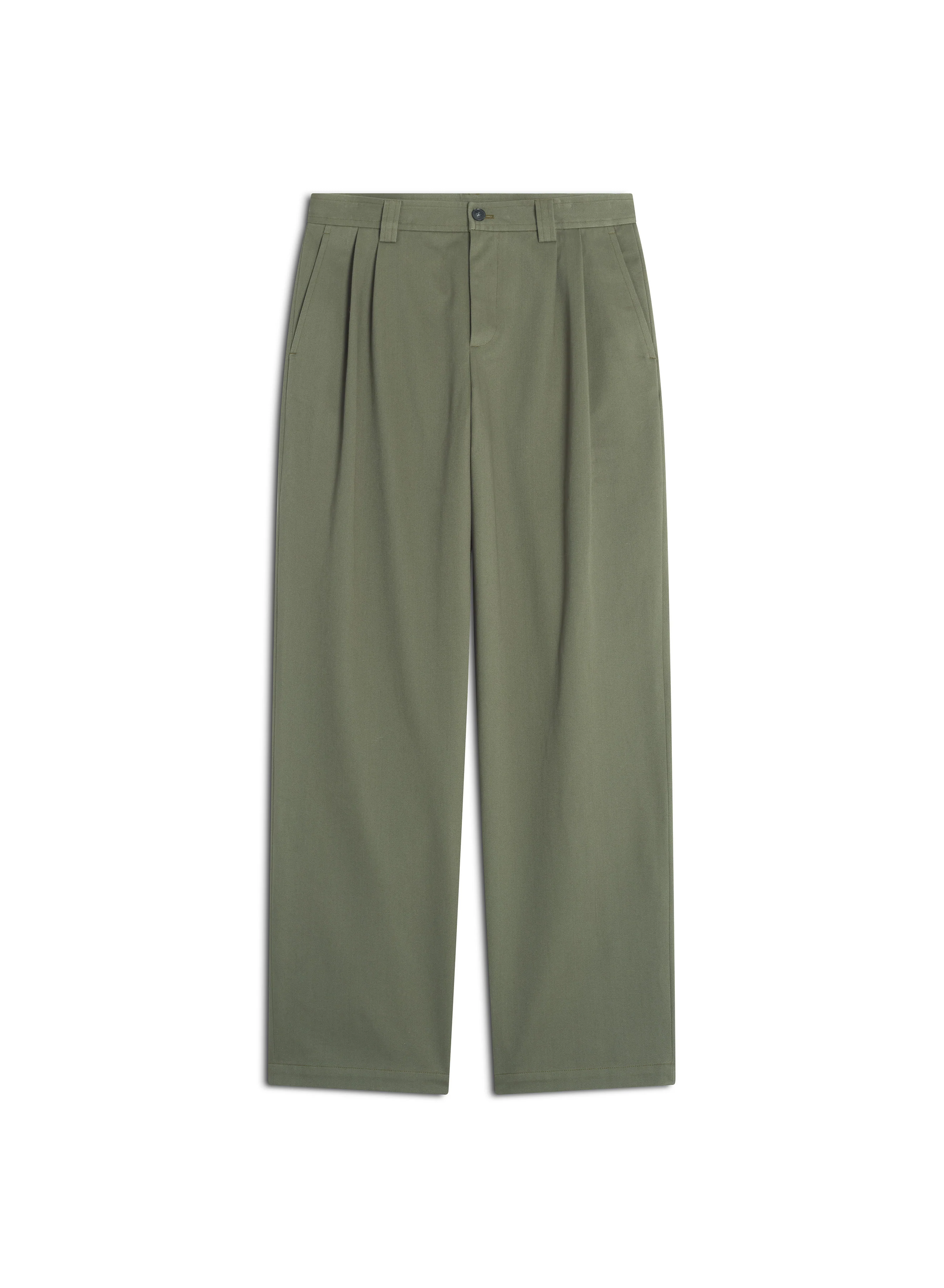 Maison Kitsuné Relaxed Pleated Pants - Dark Khaki - Image 5