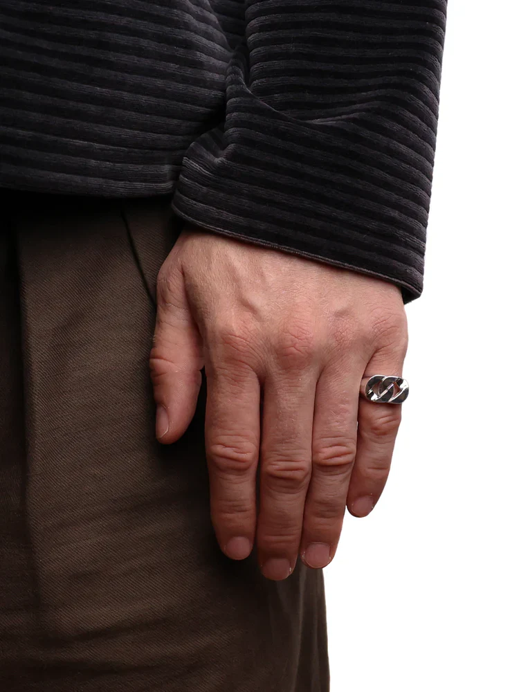 Maple Cuban Link Signet Ring - Silver - Image 3