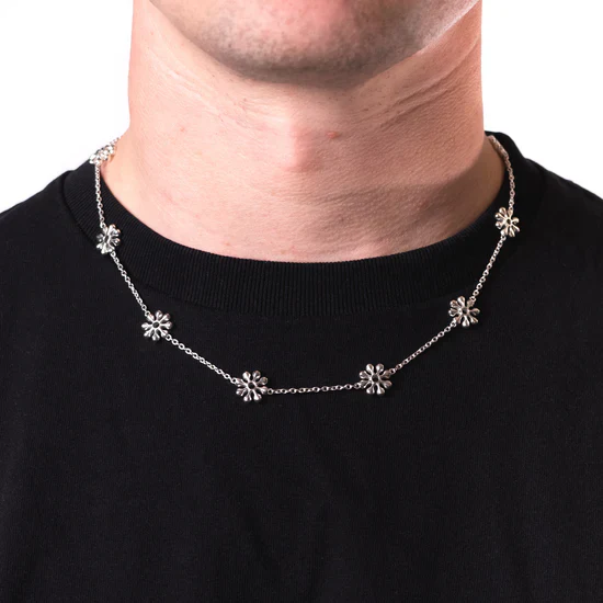 Maple Orbit Chain Necklace - Silver - Image 4