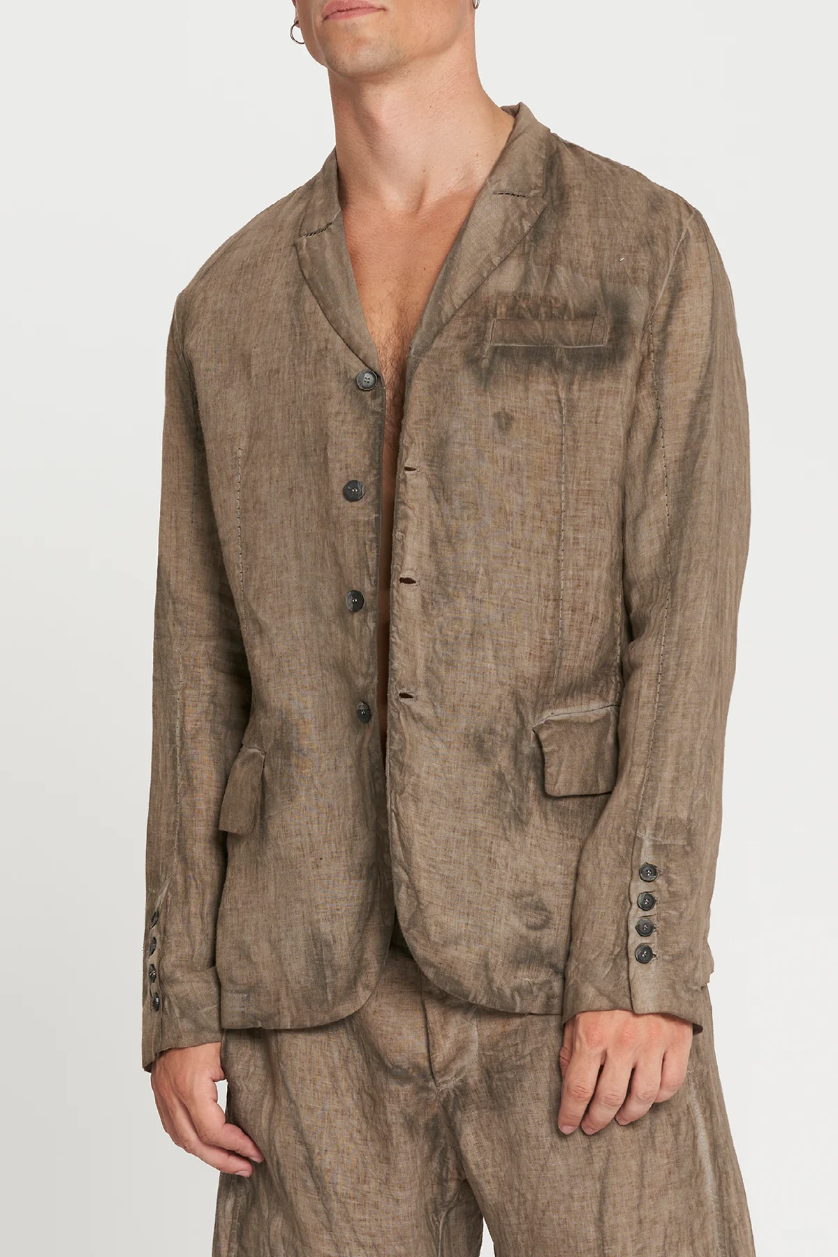 Masnada 3 Buttons Summer Jacket - Light Brown