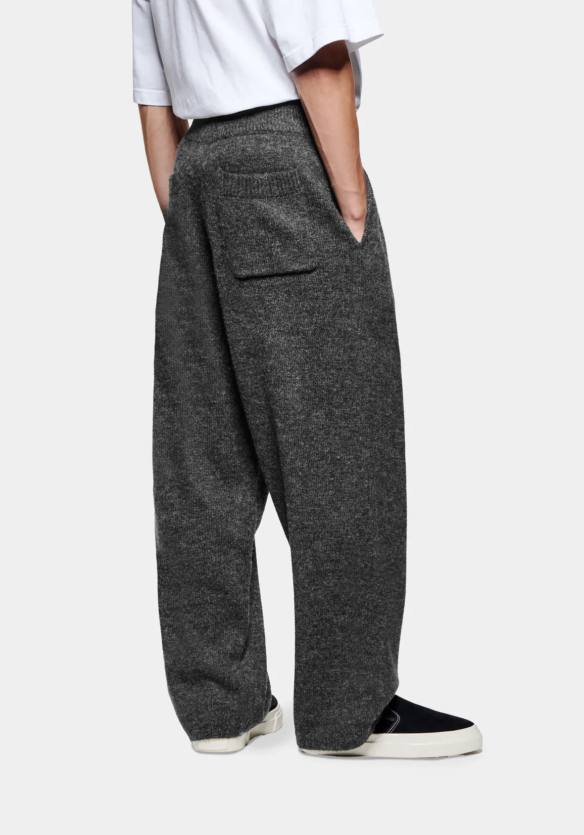 MKI Miyuki Zoku Mohair Blend Wide Leg Joggers - Black - Image 3