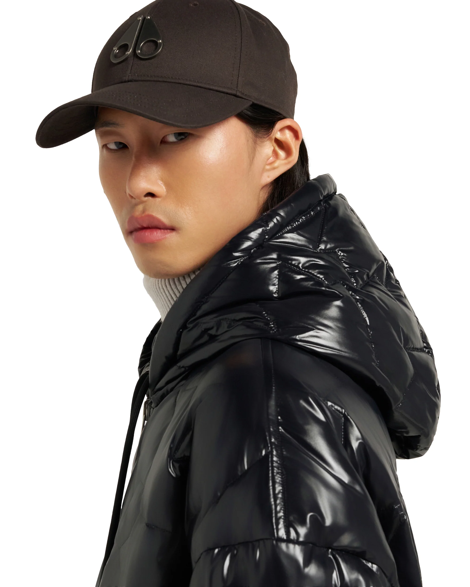 Moose Knuckles Mens Down Bomber Briar Reversible Hoodie - Black - Image 4