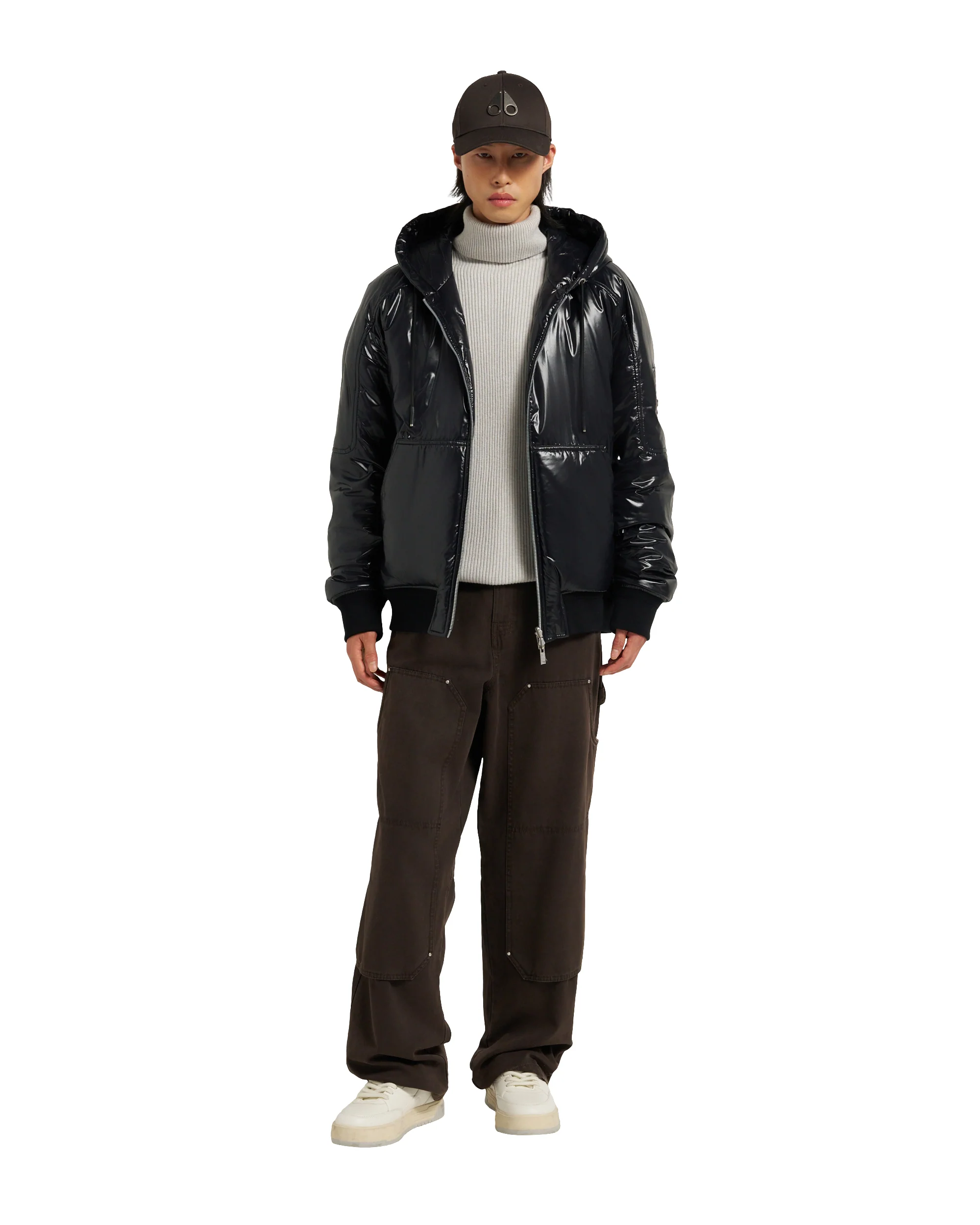 Moose Knuckles Mens Down Bomber Briar Reversible Hoodie - Black - Image 7