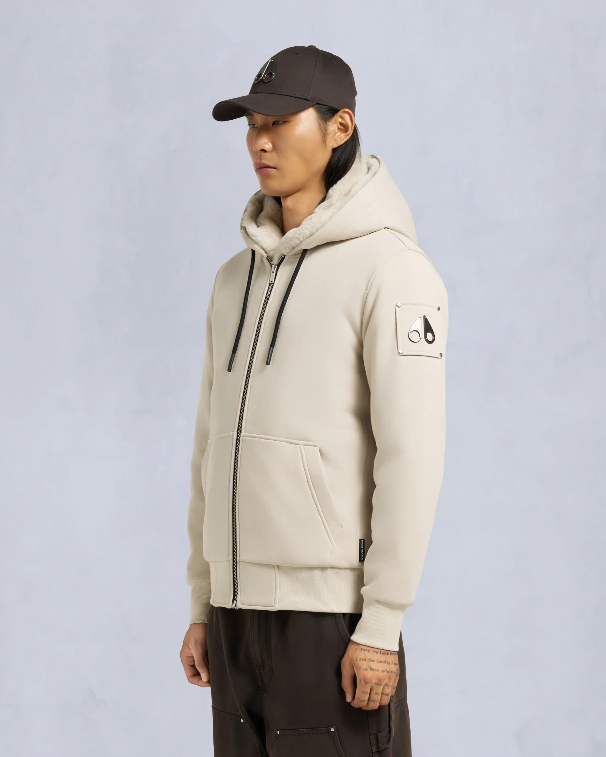 Moose Knuckles Mens Classic Bunny Hoodie - Alabaster - Image 2