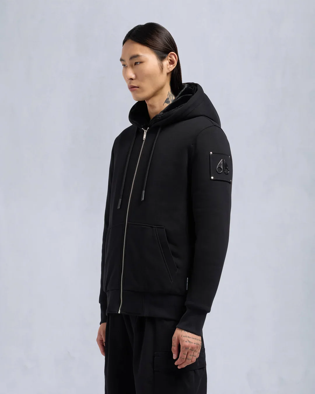 Moose Knuckles Mens Classic Bunny Hoodie - Black - Image 2