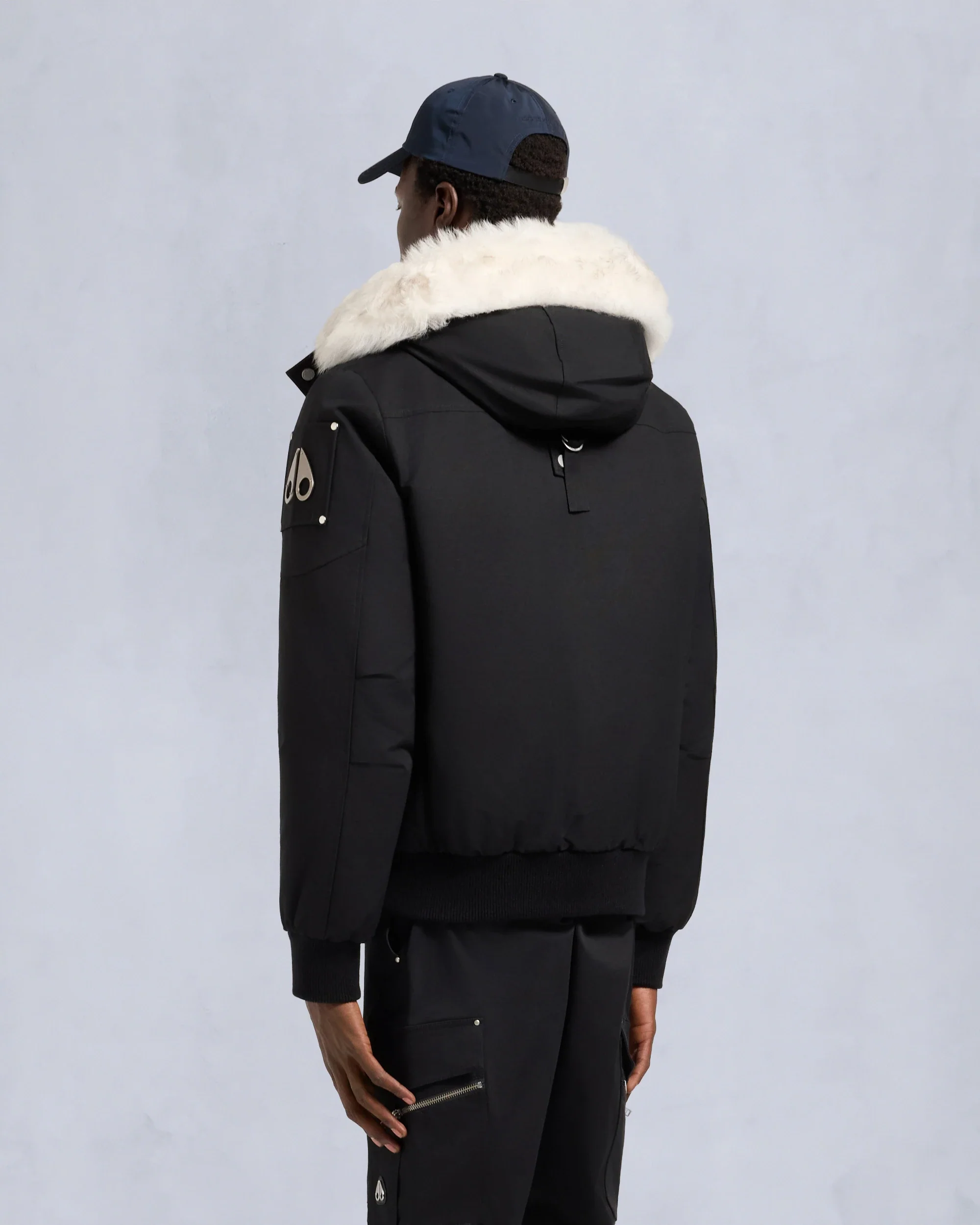 Moose Knuckles Mens Down Bomber Ballistic - Black/Natural - Image 3