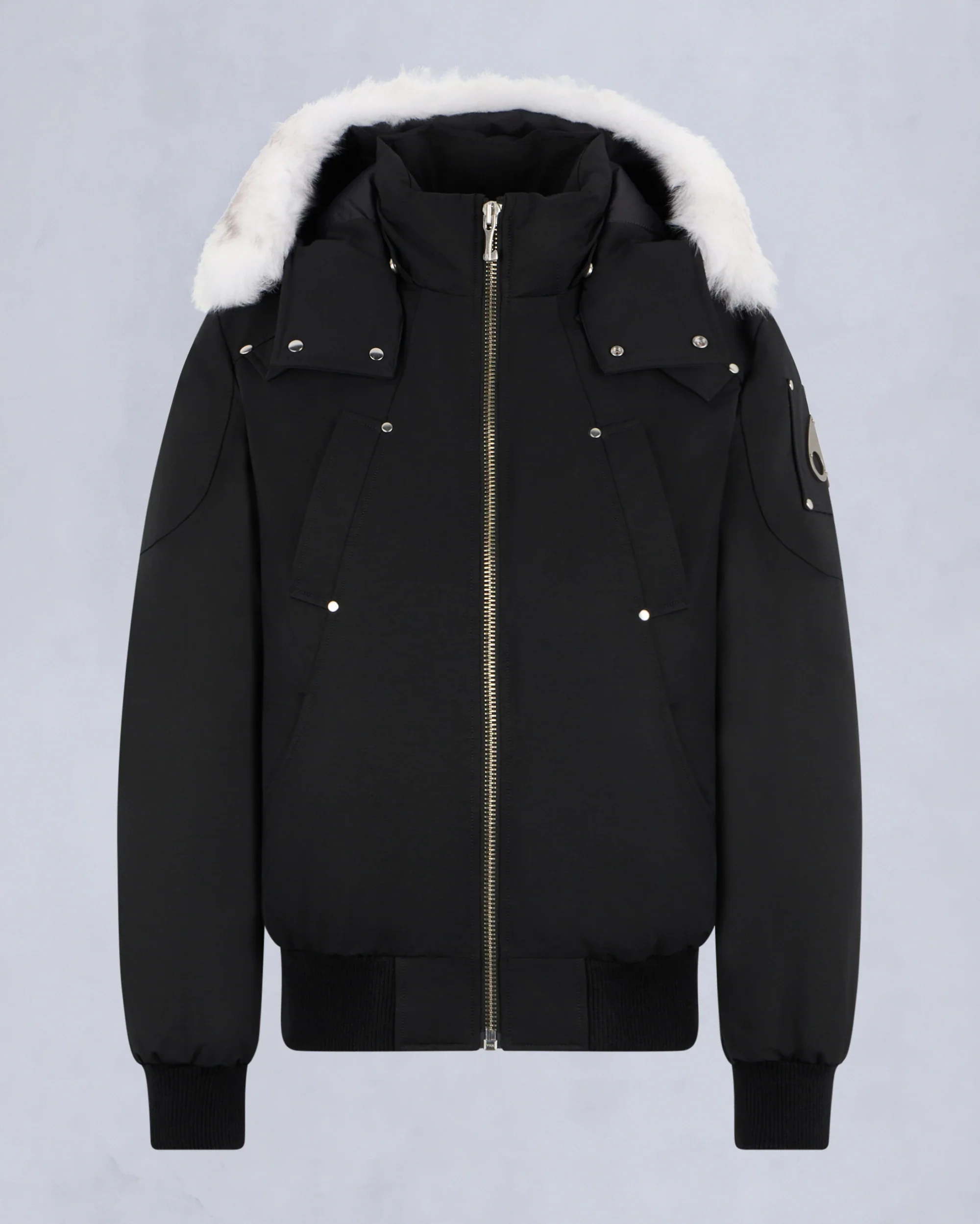 Moose Knuckles Mens Down Bomber Ballistic - Black/Natural - Image 4