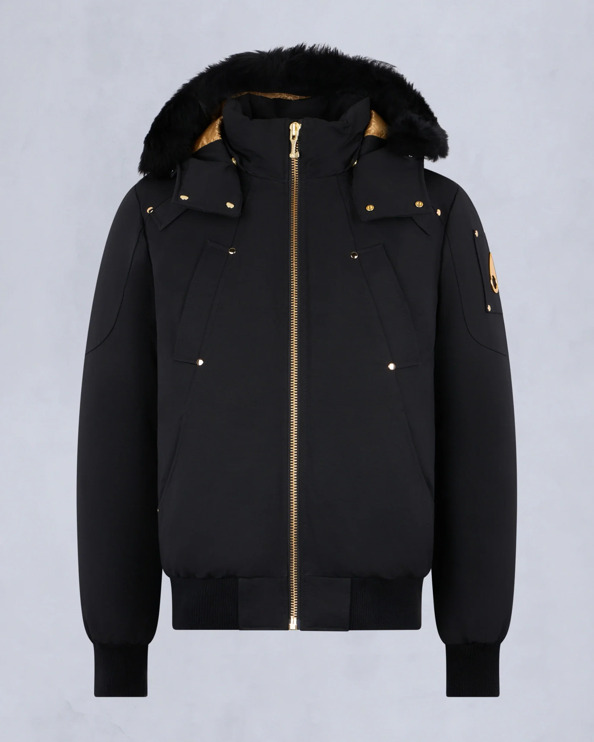 Moose Knuckles Mens Down Bomber Gold Ballistic - Black/Black - Image 5