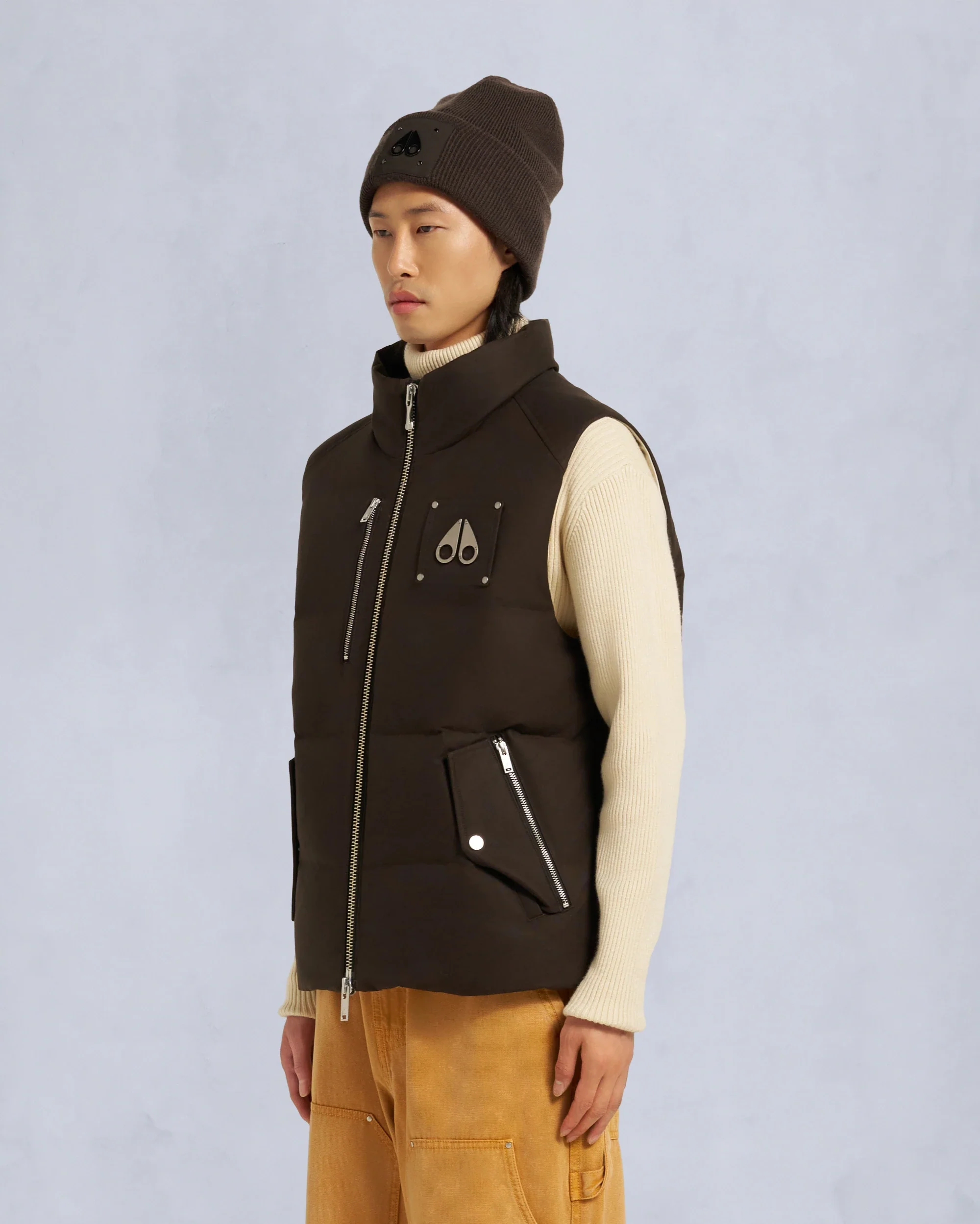 Moose Knuckles Mens Down Vest Westmount - Espresso/Alabaster - Image 2