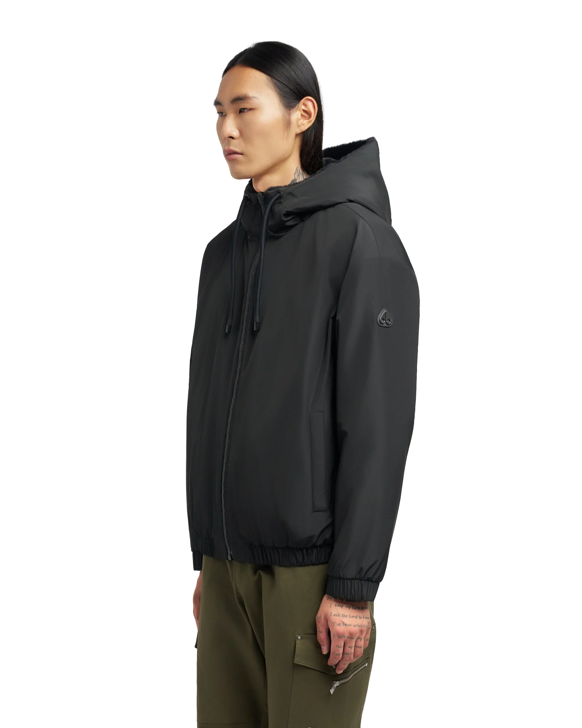 Moose Knuckles Mens Eco Bomber Borden Bunny - Black - Image 2