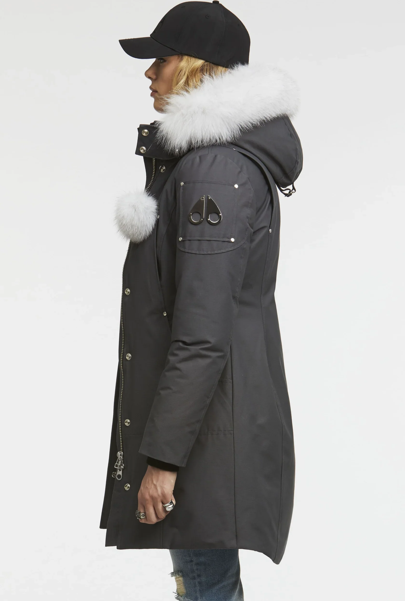 Moose Knuckles Womens Down *Parka Stirling - Granite/Natural - Image 2