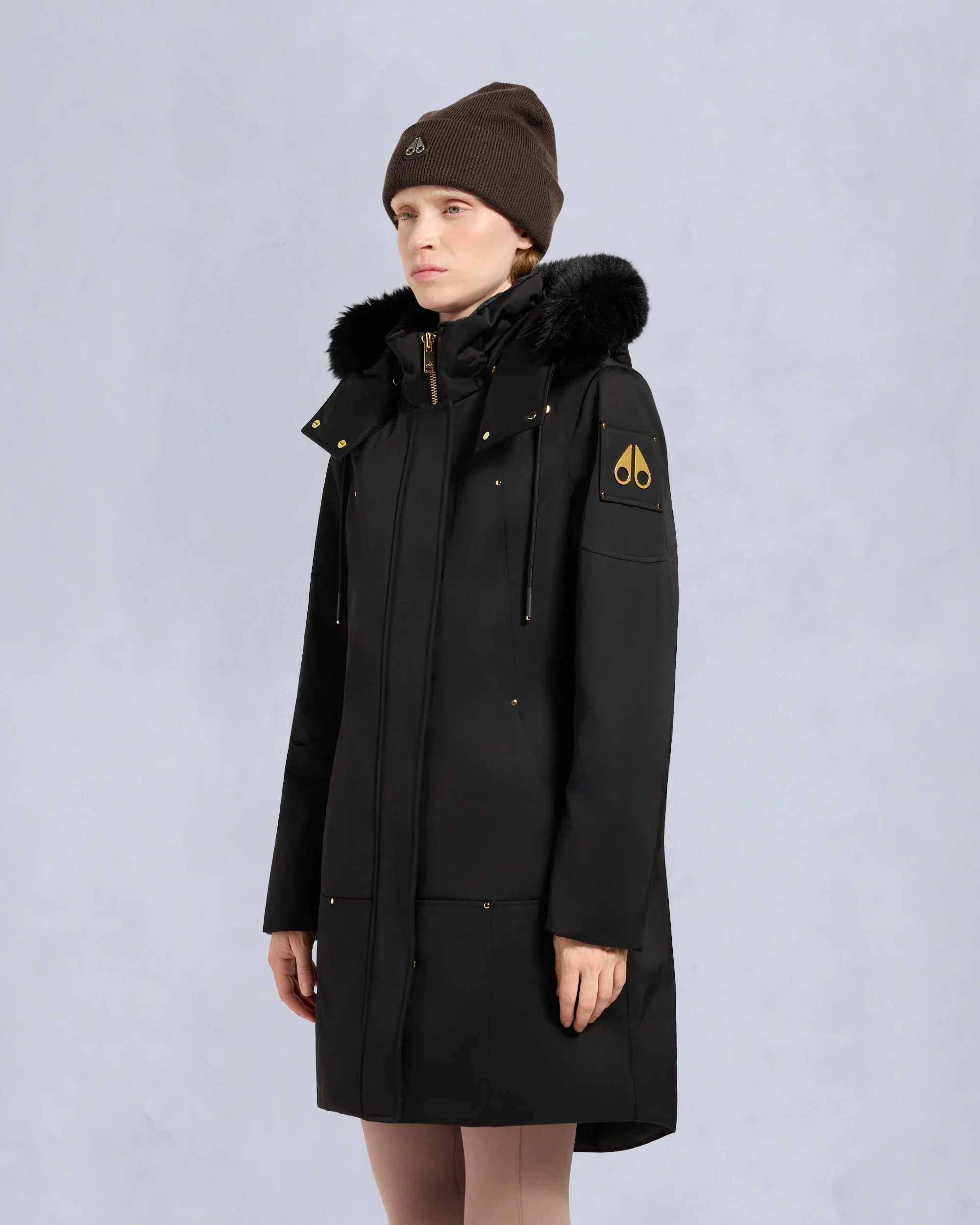 Moose Knuckles Womens Down *Parka Stirling Satin - Black - Image 2