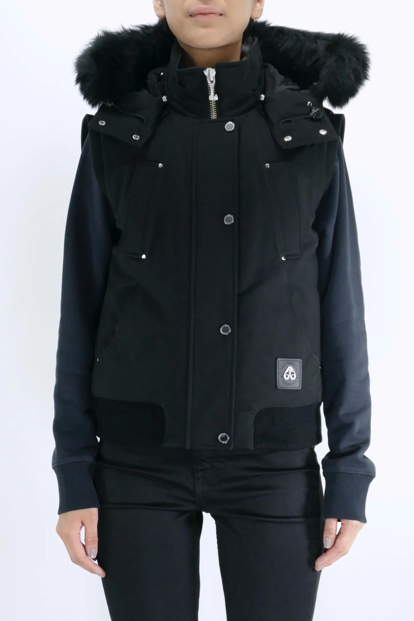 Moose Knuckles Womens Down Vest Original - Black/Black