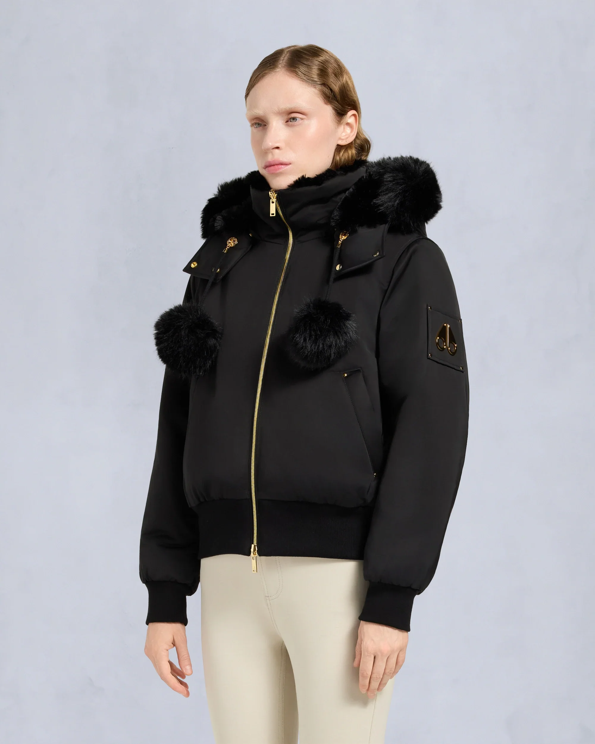 Moose Knuckles Womens Eco Bomber Debbie Satin - Black - Image 2