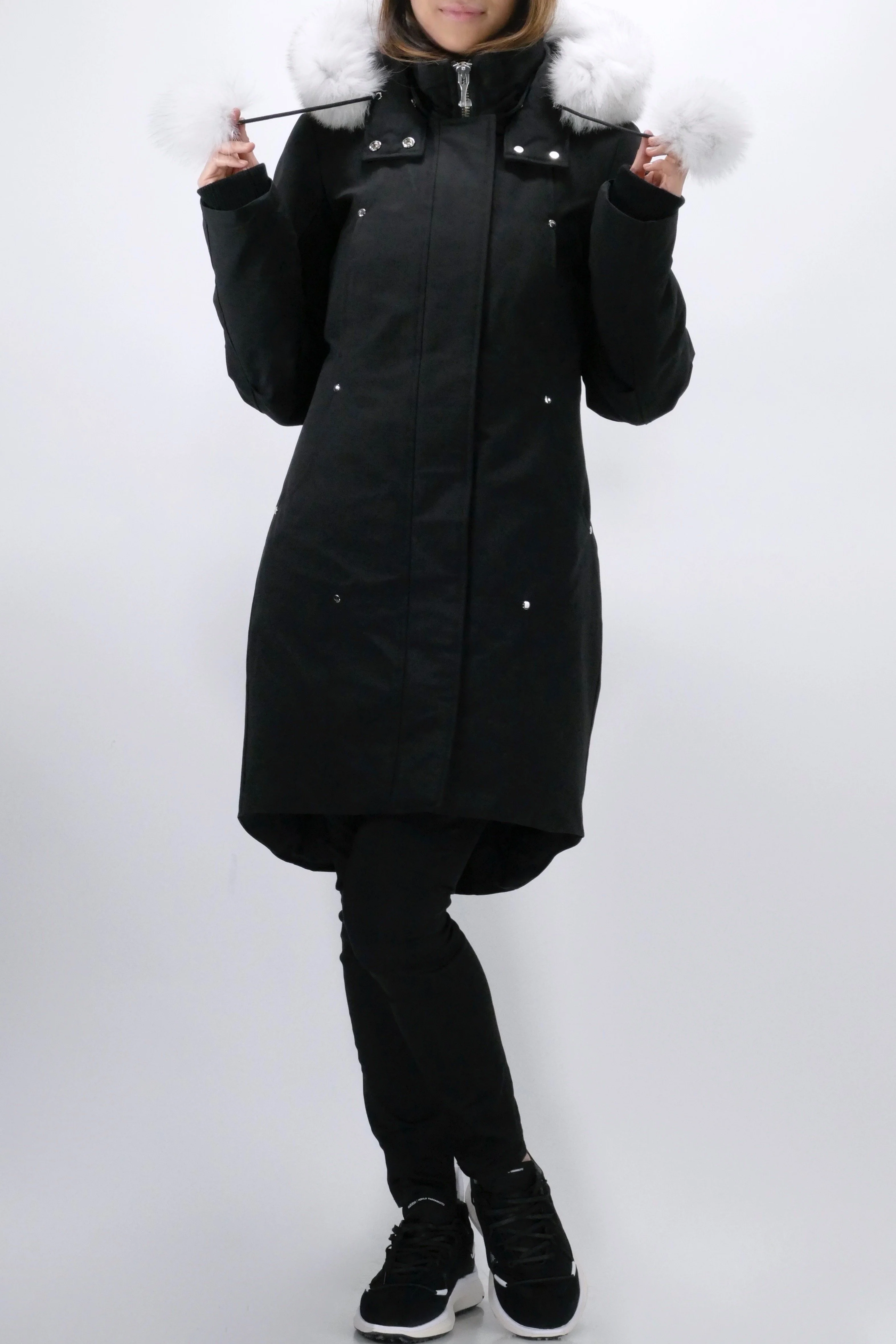 Moose Knuckles Womens Down *Parka Stirling - Black/Natural - Image 2
